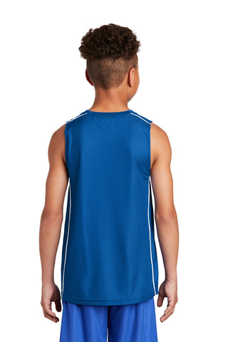 Sport-Tek Youth PosiCharge Mesh Reversible Sleeveless Tee (True Royal)