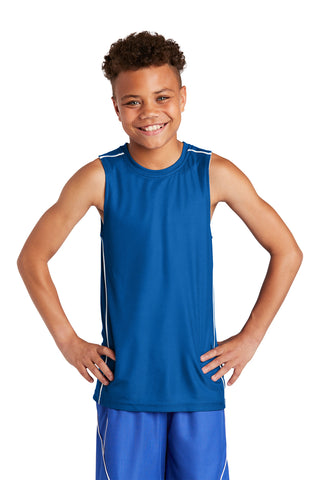 Sport-Tek Youth PosiCharge Mesh Reversible Sleeveless Tee (True Royal)