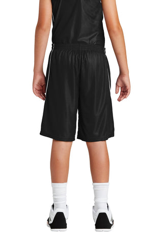 Sport-Tek Youth PosiCharge Mesh Reversible Spliced Short (Black)