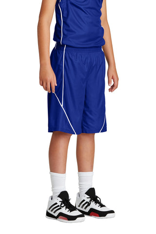 Sport-Tek Youth PosiCharge Mesh Reversible Spliced Short (True Royal)