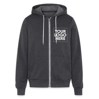 Bella + Canvas Unisex Full Zip Hoodie - charcoal grey