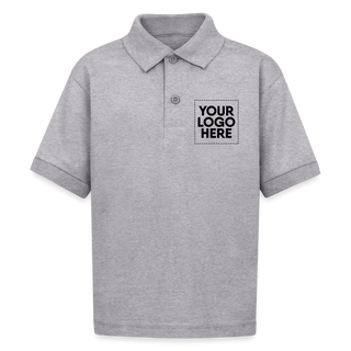 Gildan Kid's 50/50 Jersey Polo - heather gray